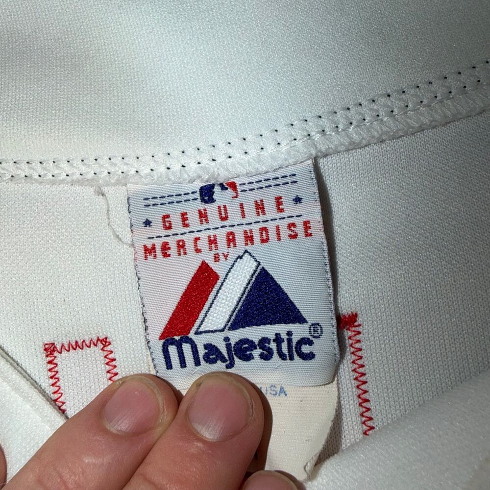 Cleveland Indians Belliard #20 Majestic Jersey Mens M White Home MLB - Picture 4 of 10